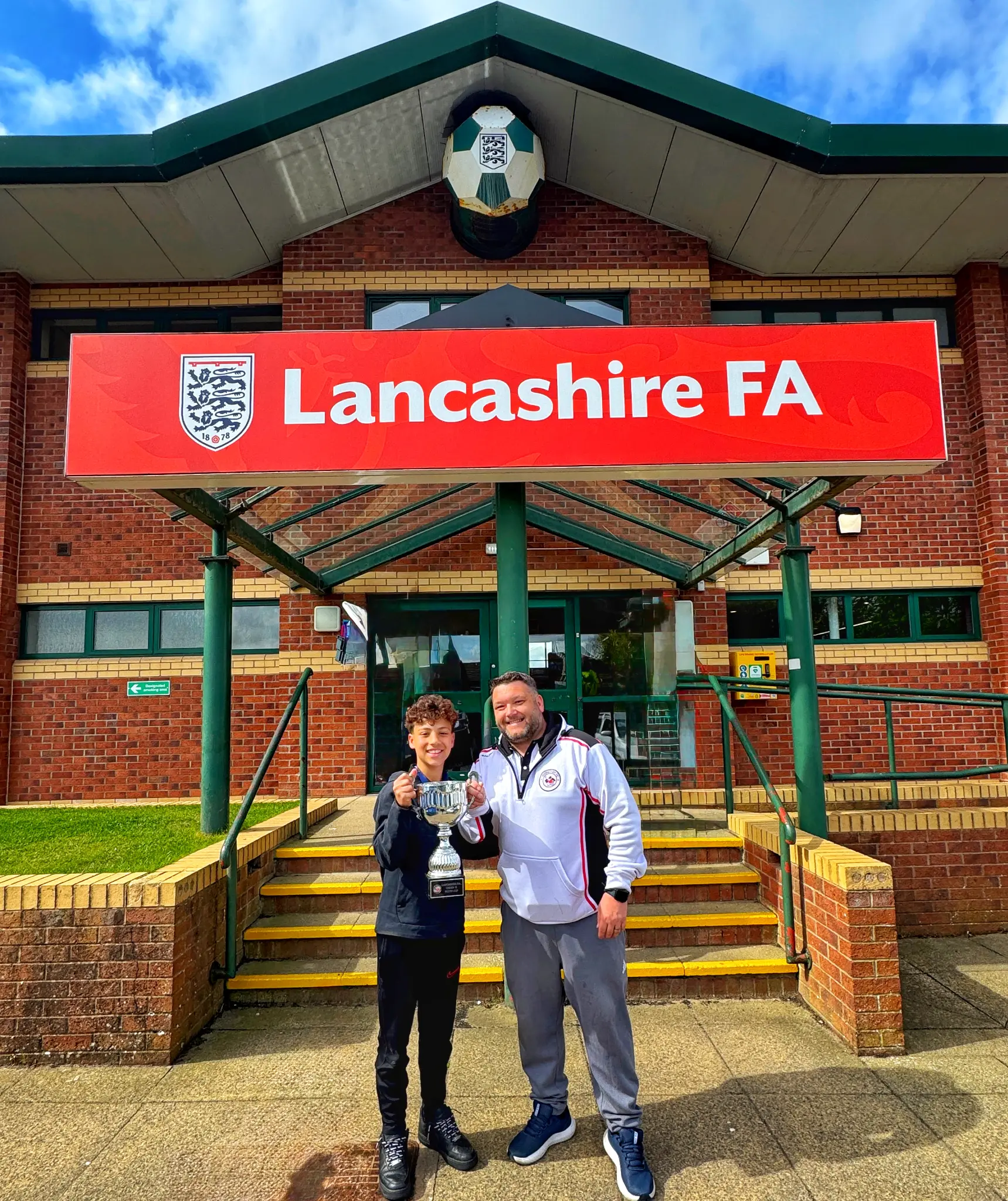 Amen Abdelaziz winning the Lancashire FA Cup 2025 at Lancashire FA headquarters